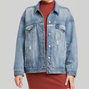 wild fable Light Wash Denim Jacket - Blue